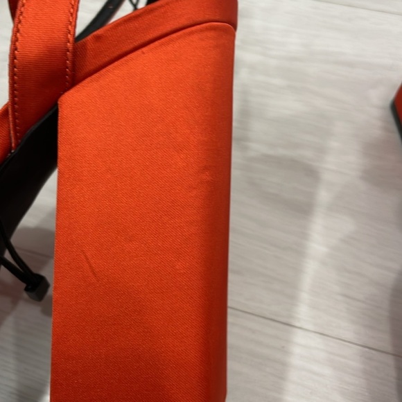 Zara Orange Satin Chunky Platform Heels - Picture 14 of 16
